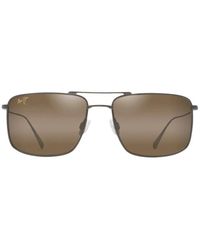 Maui Jim - Sonnenbrille mit quadratischer form und mattem bronze-titan-rahmen - Lyst