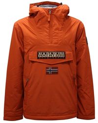 Napapijri - Jassen ,Oranje ,Oranje Rainforest Pocket Jack - Lyst