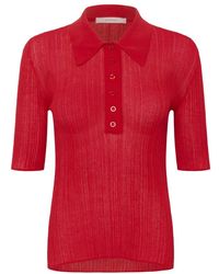 Gestuz - Tops ,Rood ,Gebreide Top Met Ronde Hals - Lyst