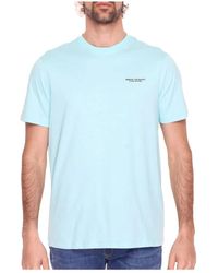 Armani Exchange - T-shirt in cotone basico - blu - Lyst