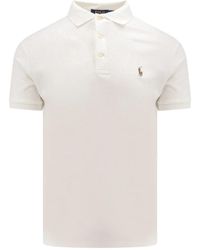 Ralph Lauren - Magliette uomo bianca con ricamo logo - Lyst