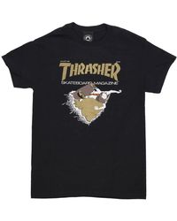 Thrasher - Tops ,Zwart ,Katoen Zwart Goud Tee Korte Mouw T-Shirt - Lyst