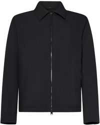 Brioni - Blauwe Ritsjas Met Leren Details - Lyst