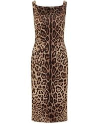 Dolce & Gabbana - Mouwloze Midi Jurk - Lyst
