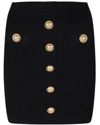 Balmain - Zwarte Katoenen Rok - Lyst