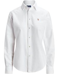 Ralph Lauren - Camisa blanca de manga larga con botones - Lyst