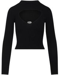 DIESEL - Ribbed Turtleneck Sweater With V-Cut - Lyst