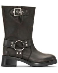 JoDis - Schwarze biker boots mit harness-details - Lyst