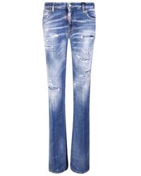 DSquared² - Flared jeans mit riss-detail, blau - Lyst
