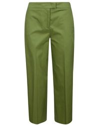 PT Torino - Grüne baumwoll colette hose,weiße baumwollhose mit verstecktem reißverschluss - Lyst