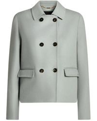 Kiton - Jassen ,Blauw ,Leer Pure Cashmere Double-Breasted Overcoat - Lyst