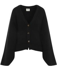 KHAITE - Truien & Vesten ,Zwart ,Kasjmier Zwarte Cashmere Cardigan Sweater - Lyst