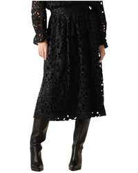 Dea Kudibal - Rokken ,Zwart ,Katoen Elegante Kanten Midi-Rok - Lyst