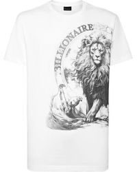 Billionaire - Tops ,Wit ,Katoen T-Shirt Ronde Hals - Lyst