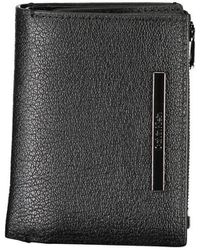 Calvin Klein - Portafoglio elegante in pelle nera con tasca per monete - Lyst