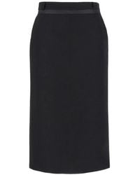 Fendi - Maagdelijke Wollen Graan De Poud Rok - Lyst