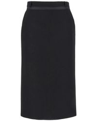 Fendi - Maagdelijke Wollen Graan De Poud Rok - Lyst