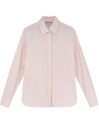 Max Mara - Overhemden ,Roze ,Katoen Katoenen Overhemd Met Verborgen Knoopsluiting - Lyst
