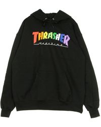 Thrasher - Hoodies & Sweatvesten ,Zwart ,Zwarte Regenboog Hoodie Voor Mannen - Lyst