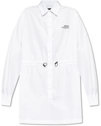 DSquared² - Kleedjes ,Wit ,Katoen Katoenen Jurk Met Zakken - Lyst