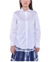 Max Mara Studio - Camisa blanca de algodón elástico frine - Lyst