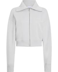 Calvin Klein - Hoodies & Sweatvesten ,Grijs ,Katoen Grijze Sweater Met Ritssluiting - Lyst