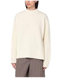 Jil Sander - Pull À Col Rond Côtelé - Lyst
