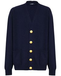 Balmain - Truien & Vesten ,Blauw ,Kasjmier Eco-Kasjmier Vest - Lyst