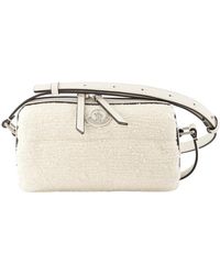 Moncler - Bouclé schultertasche mit lederdetails - Lyst