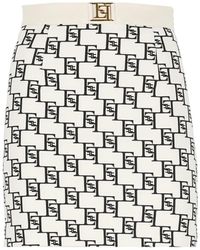 Elisabetta Franchi - Short skirts,kurzer rock mit allover-logo und goldenem metall-detail - Lyst