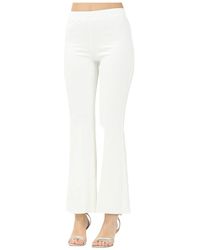 ViCOLO - Weiße Elegante Hose Mit Ausgestelltem Saum - Lyst