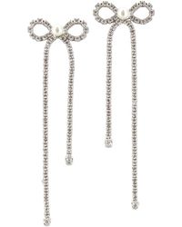 Self-Portrait - Crystal Bow Droplet Earrings - Lyst