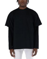 Jil Sander - Doppellagiges langarm t-shirt - Lyst