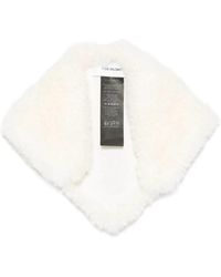 Yves Salomon - Accessoires ,Wit ,Wol Shearling Pointed Hem Scarf - Lyst