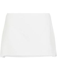 Miu Miu - Linen And Cotton Mini Skirt - Lyst