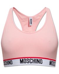 Moschino - Top corto con logo - Lyst