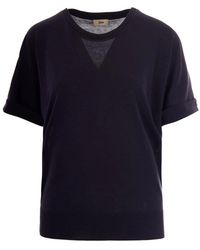 Herno - T-Shirt Im Glam-Strick-Look - Lyst