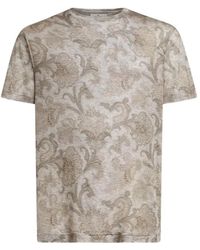 Etro - Weißes Paisley-Print Casual T-Shirt - Lyst