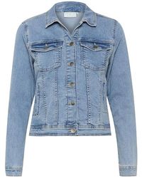 Kaffe - Jassen ,Blauw ,Denim Lichtblauwe Gewassen Denim Jack - Lyst