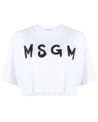 MSGM - 01 t-shirt, klassisches modell,schwarzes t-shirt - Lyst