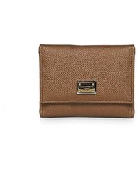Dolce & Gabbana - Dauphine Kalfsleer French Flap Portemonnee - Lyst