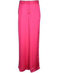SIMONA CORSELLINI - Broeken ,Roze ,Polyester Polyester Broek - Lyst