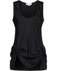 Stella McCartney - Overhemden ,Zwart ,Asymmetrische Top Met Draping - Lyst