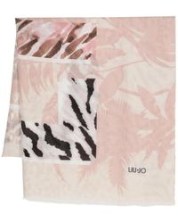 Liu Jo - Blumen leopardenmuster rosa schal - Lyst