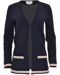 Thom Browne - Cardigan in cotone blu per donne - Lyst