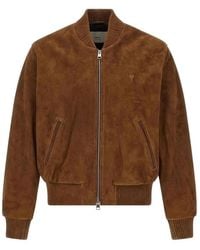 Ami Paris - Jassen ,Bruin ,Leer Suede Bomberjack - Lyst