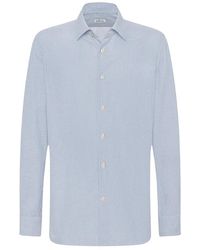 Kiton - Gestreept Katoenen Overhemd - Lyst
