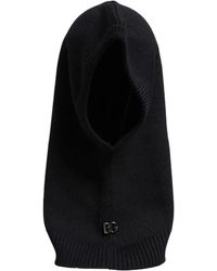 Dolce & Gabbana - Accessoires ,Zwart ,Wol Wollen Gebreide Balaclava Muts - Lyst