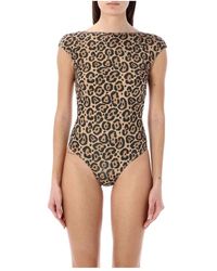 Emporio Armani - Jaguar print badebekleidung body swimsuit - Lyst