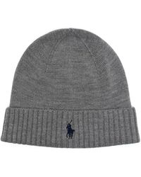 Polo Ralph Lauren - Cappello di lana ricamato con risvolto - Lyst